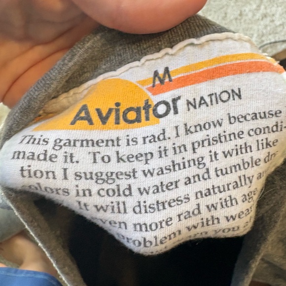 Aviator Nation Gray Sweatshirt with Logo Graphic - Picture 4 of 4